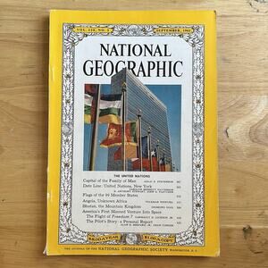 Vintage National Geographic September 1961 United Nations Flags Angola Bhutan